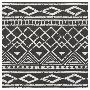 Tecido Padrão Tribal Africano Negro
