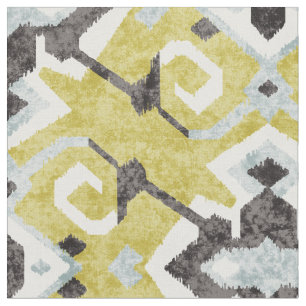 Tecido Padrão tribal amarelo-chic e preto