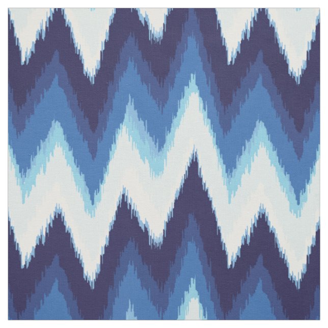 Tecido Padrão tribal de ikat azul-quic e branco (Modelo)