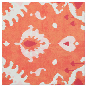 Tecido Padrão tribal de ikat cor de laranja