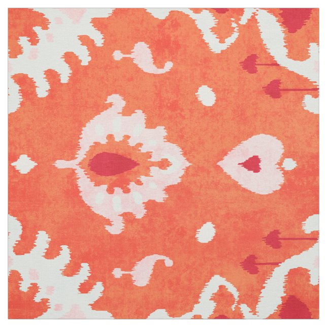 Tecido Padrão tribal de ikat cor de laranja (Modelo)
