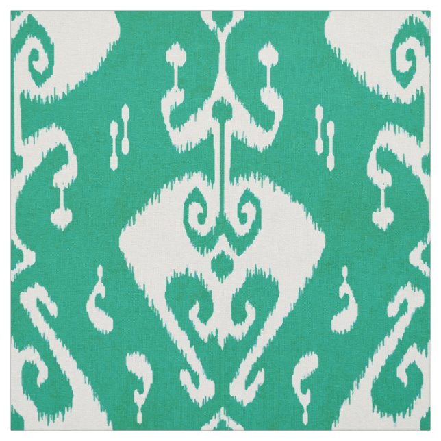 Tecido Padrão tribal de ikat verde textura moderna (Modelo)