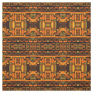 Tecido Padrão tribal nativo Bronze e Brown