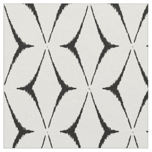 Tecido Padrão tribal preto e branco de ikat