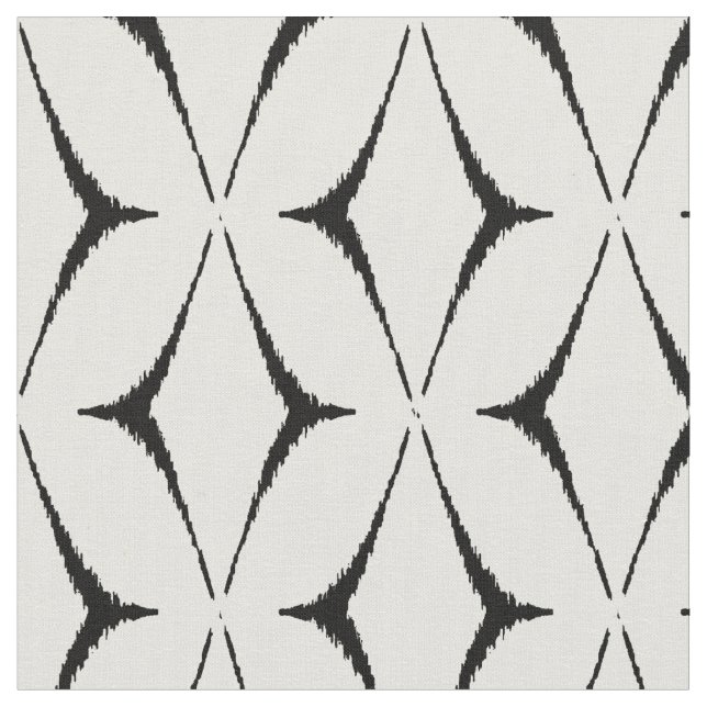 Tecido Padrão tribal preto e branco de ikat (Detalhe)