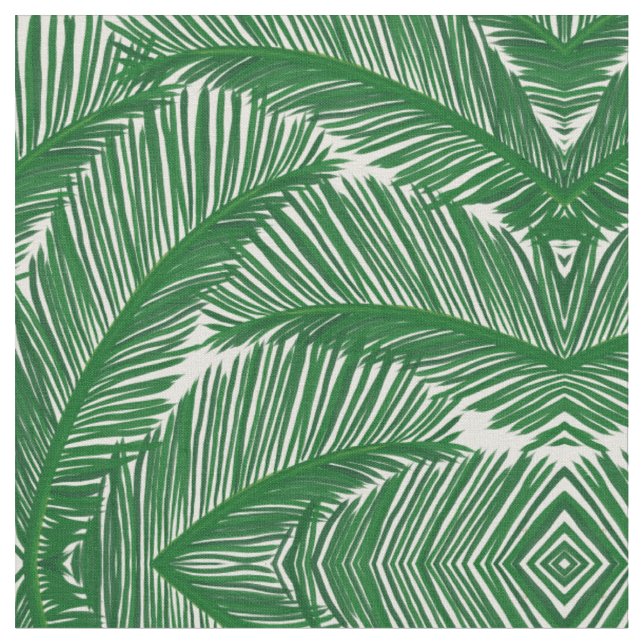Tecido Padrão Tropical de Folha Verde Moderna (Detalhe)
