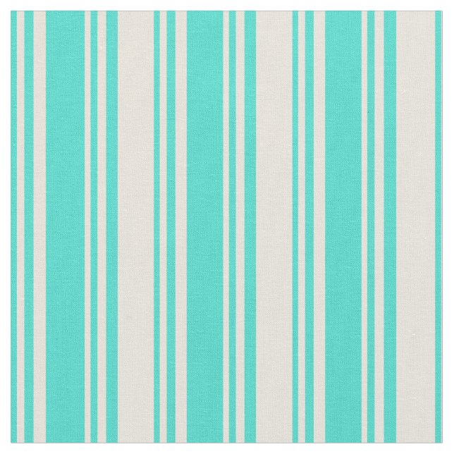 Tecido Padrão Turquesa e Beige Colorido Linhas/Stripes (Detalhe)