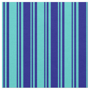 Tecido Padrão Turquesa e Faixa/Linhas Coloridas Azul