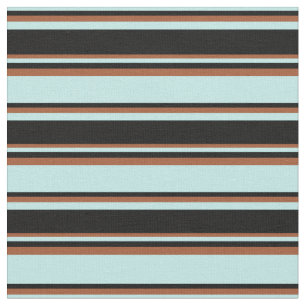 Tecido Padrão Turquesa, Preto e Siena de Stripes