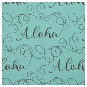 Tecido Padrão uniforme em preto ALOHA com LINHAS