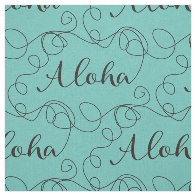 Tecido Padrão uniforme em preto ALOHA com LINHAS (Modelo)