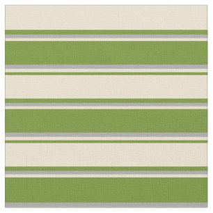 Tecido Padrão verde, bege e Cinza escura Striped/Links