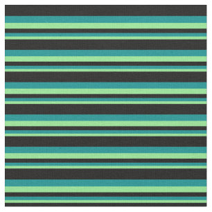 Tecido Padrão verde-claro, ciano escuro e preto