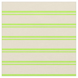 Tecido Padrão verde claro e riscado bege