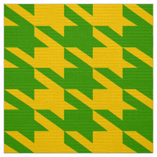 Tecido Padrão verde e amarelo do houndstooth perfeito