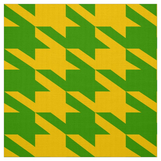 Tecido Padrão verde e amarelo do houndstooth perfeito (Modelo)