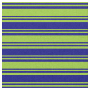 Tecido Padrão verde e azul listrado/alinhado