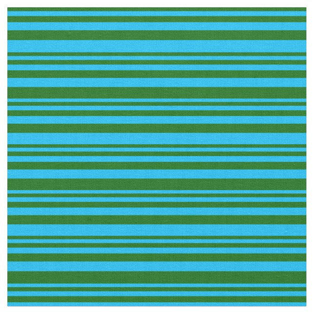 Tecido Padrão Verde Escuro e Azul Céu Profundo Striped/Li (Detalhe)