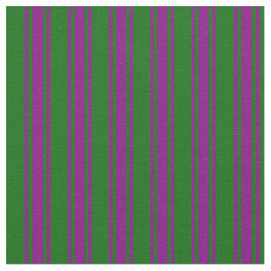 Tecido Padrão verde escuro e riscado roxo