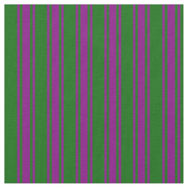 Tecido Padrão verde escuro e riscado roxo (Detalhe)