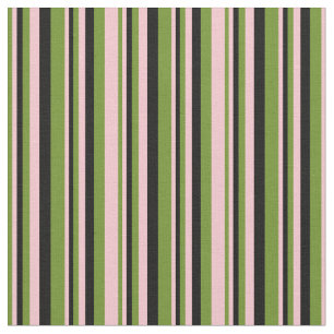 Tecido Padrão verde, rosa e preto em linhagem/riscado