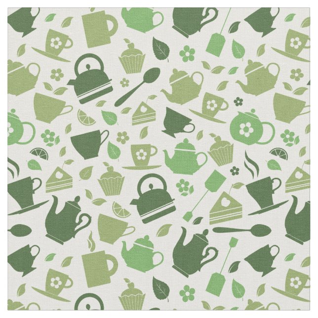 Tecido Padrão verde-temático do chá (Detalhe)