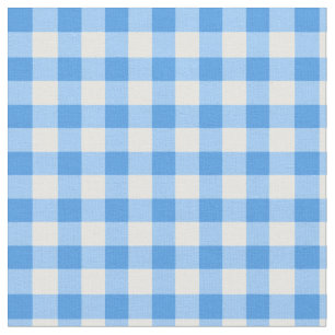 Tecido Padrão verificado de Gingham  Azul E Branco