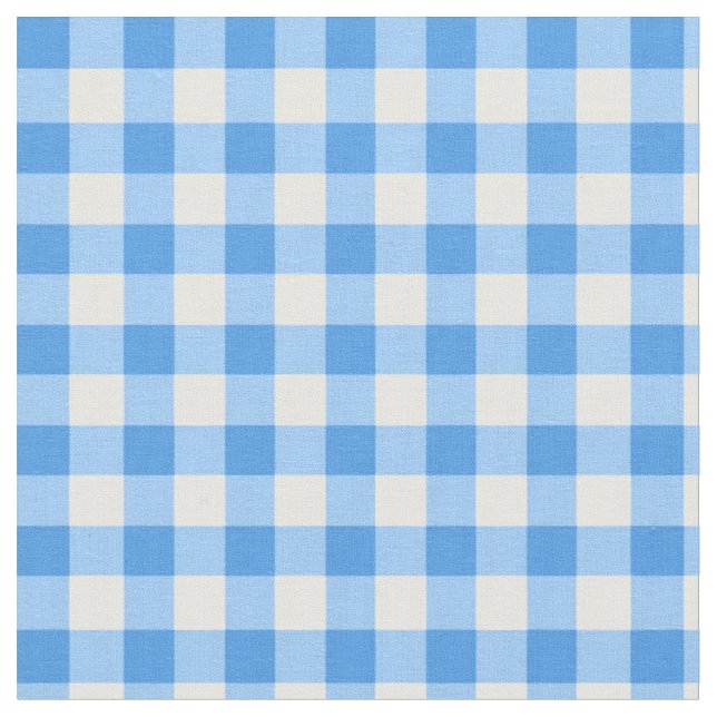Tecido Padrão verificado de Gingham| Azul E Branco (Detalhe)