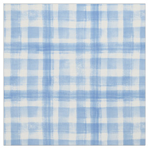 Tecido Padrão Verificado de Gingham de Cor Azul-Branco
