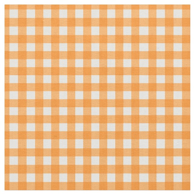 Tecido Padrão Verificado de Gingham Laranja Clássico (Detalhe)