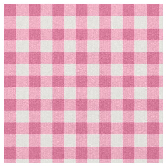 Tecido Padrão verificado de Gingham| Rosa E Branco (Detalhe)