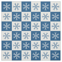 Padrão Verificado do Floco de Neve Branco Azul