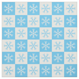 Tecido Padrão Verificado do Floco de Neve Branco Claro Az
