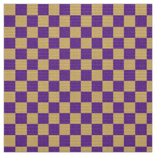 Tecido Padrão Verificado Dourado Brilhante Roxo, Trendy C