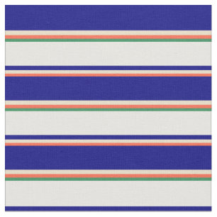 Tecido Padrão vermelho, bronzeado, azul, branco e verde 