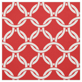 Tecido Padrão vermelho, círculos brancos vinculados nº 1