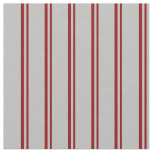 Tecido Padrão vermelho escuro e Cinza listrado/ligado