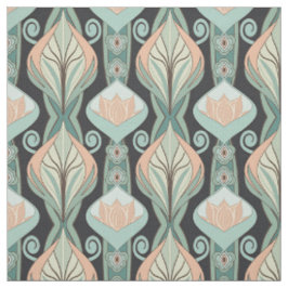 Tecido Padrão Vintage Abstrato Botânico Art Nouveau