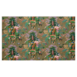 Tecido Padrão Vintage de Chinoiserie