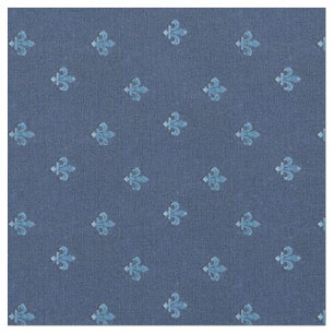 Tecido Padrão Vintage Francês Azul Fleur de Lis