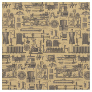 Tecido Padrão Vintage Steampunk Machinery