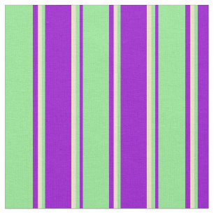 Tecido Padrão Violeta Escuro, Verde Leve e Faixa de Tan