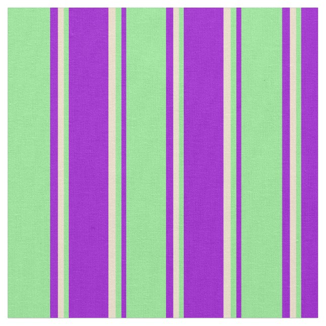 Tecido Padrão Violeta Escuro, Verde Leve e Faixa de Tan (Detalhe)