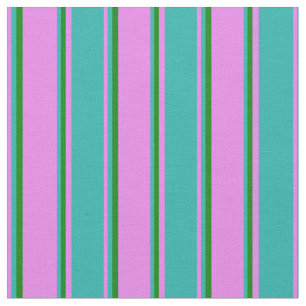 Tecido Padrão Violeta, Verde-claro e Verde-Colorido