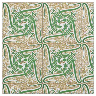 Tecido Padrão Vitoriano Era Art Nouveau Quatro Lagartos