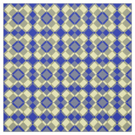Tecido Padrão Xadrez Argyle Azul Amarelo
