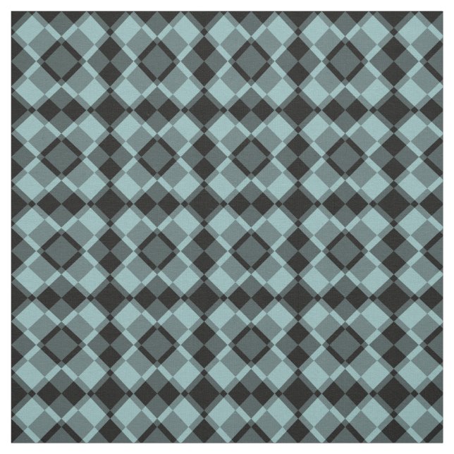 Tecido Padrão Xadrez Azul Preto Argyle (Modelo)
