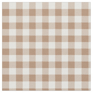 Tecido Padrão Xadrez Boho Gingham Bege Marrom