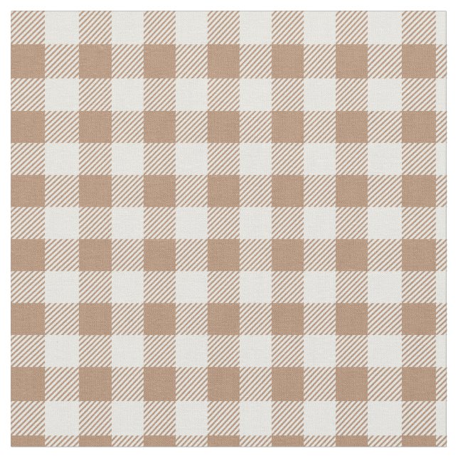 Tecido Padrão Xadrez Boho Gingham Bege Marrom (Detalhe)