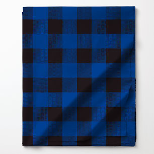 Tecido Padrão Xadrez Búfalo Azul e Preto Ousado